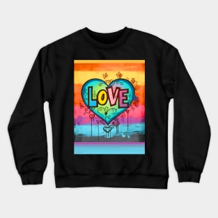 LGBTQ+ Gay Pride Month: Love No. 2 on a Dark Background Crewneck Sweatshirt